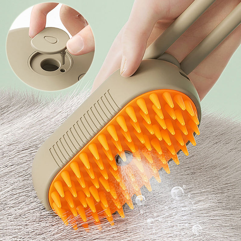 Steamy Pet Grooming Brush – Massage, Clean & Remove Fur