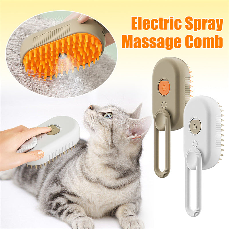 Steamy Pet Grooming Brush – Massage, Clean & Remove Fur