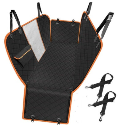 Stress-Free Pet Car Seat Cover: Waterproof Safety & Mesh View