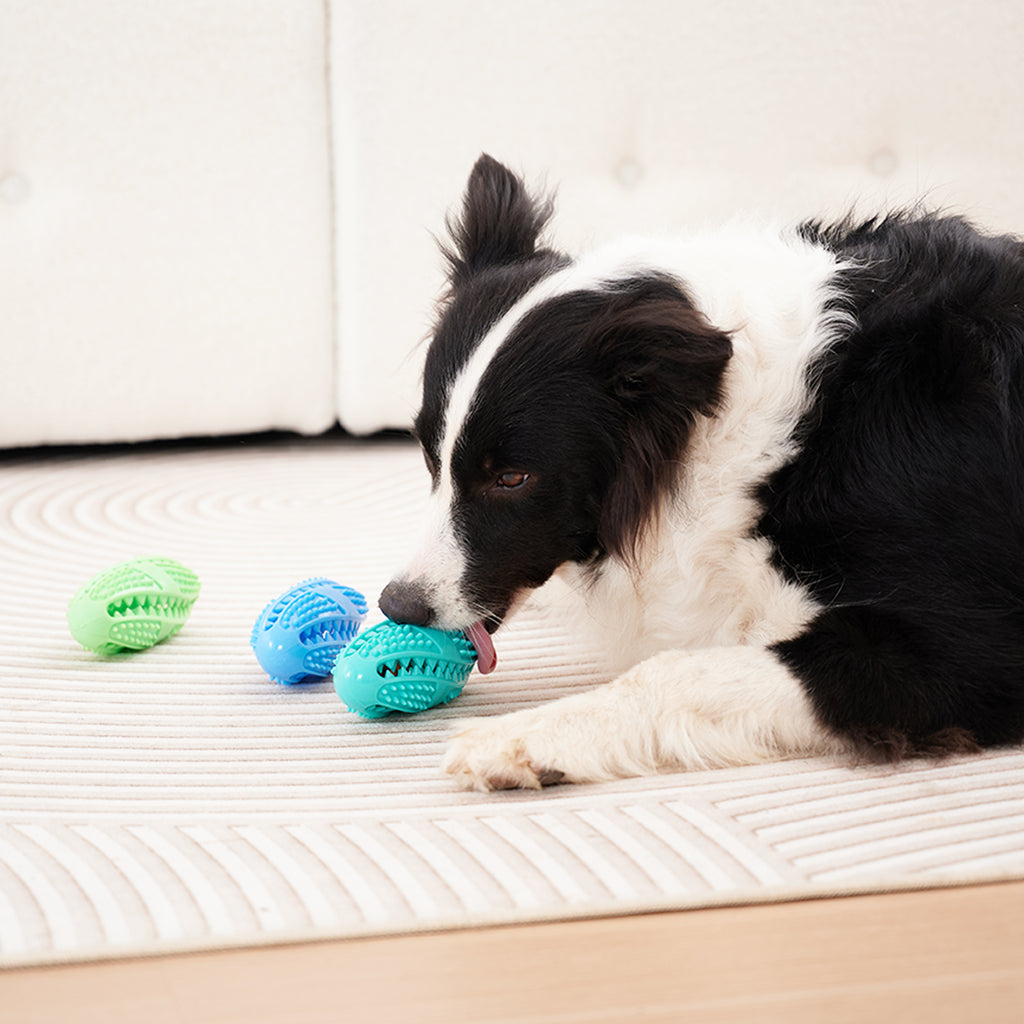 Tough Rubber Football Puzzle: Fun Treat-Hiding Dental Toy