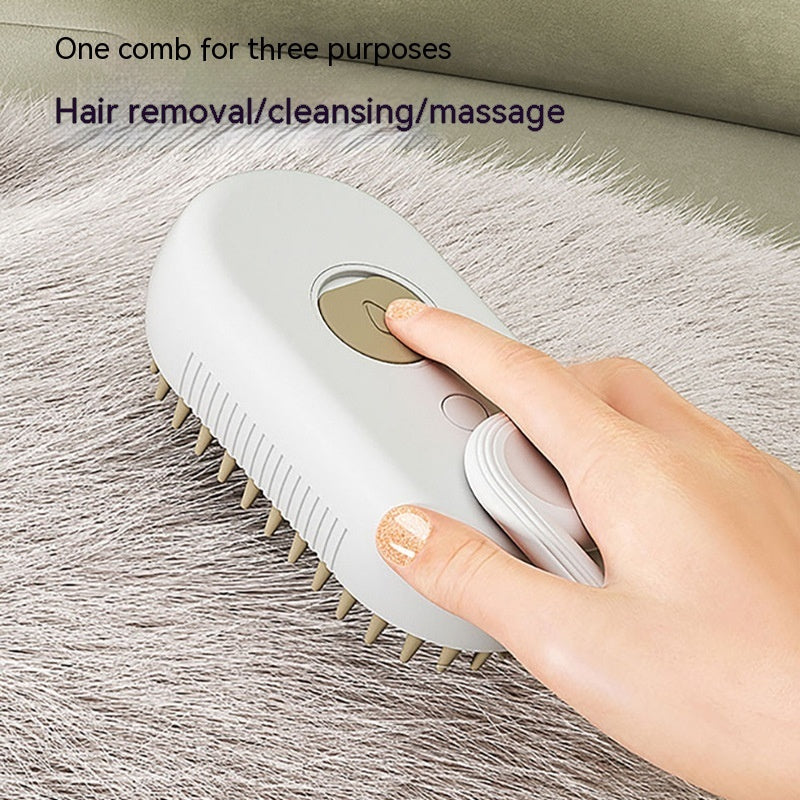 Steamy Pet Grooming Brush – Massage, Clean & Remove Fur