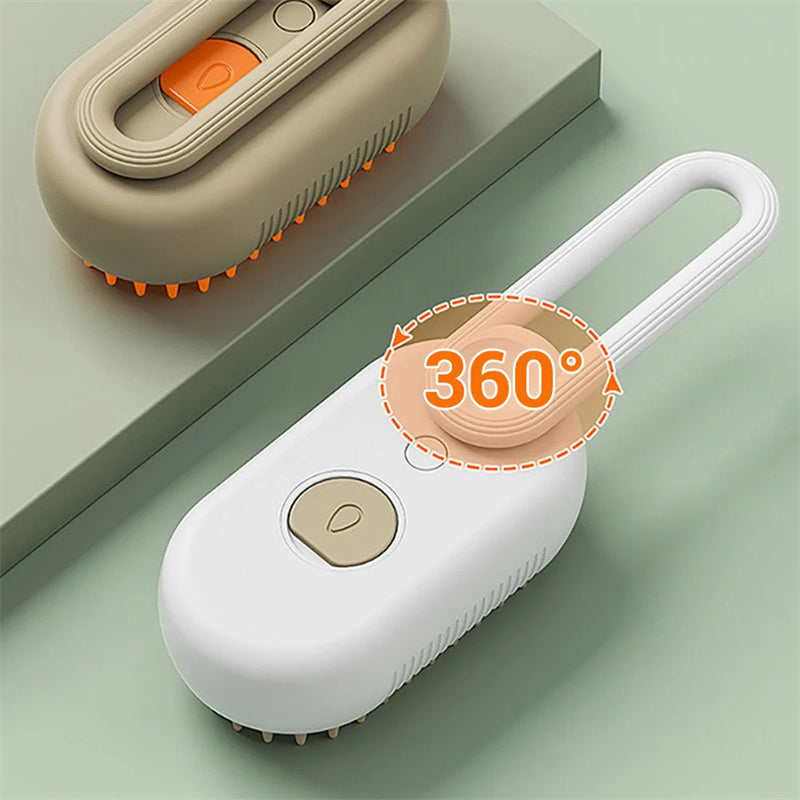 Steamy Pet Grooming Brush – Massage, Clean & Remove Fur