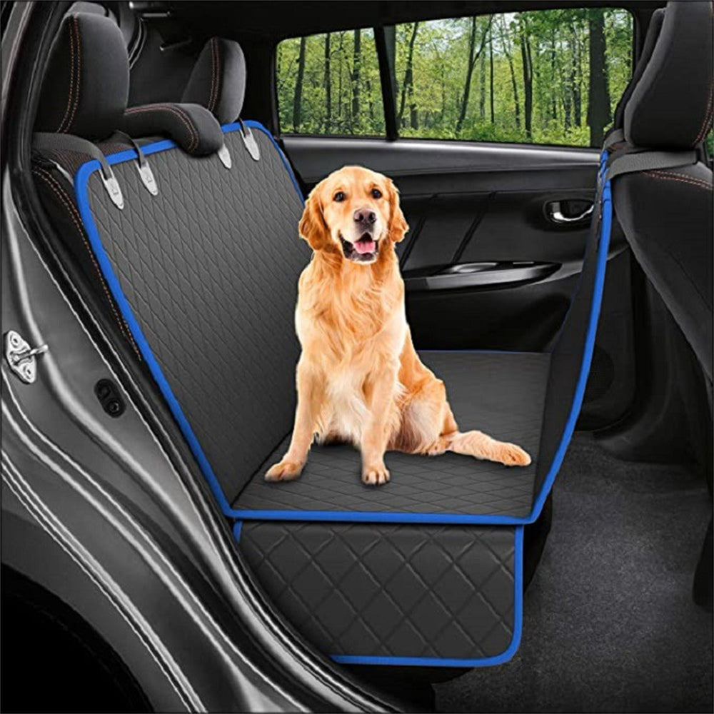 Stress-Free Pet Car Seat Cover: Waterproof Safety & Mesh View