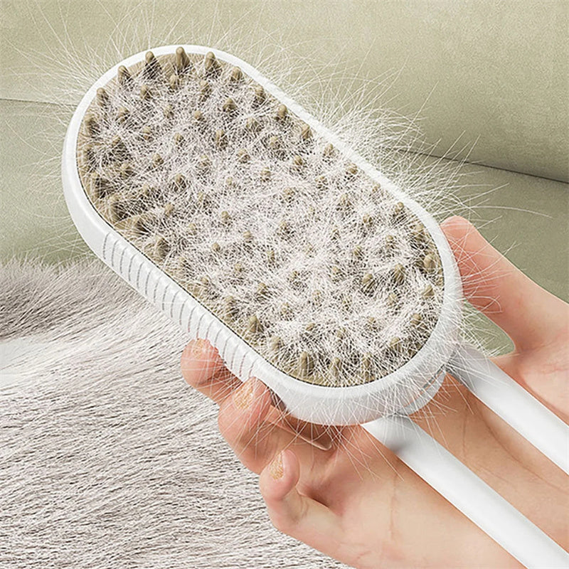 Steamy Pet Grooming Brush – Massage, Clean & Remove Fur